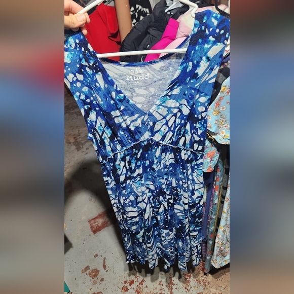 Mudd Vibrant Blue Patterned Dress - Picture 1 of 2